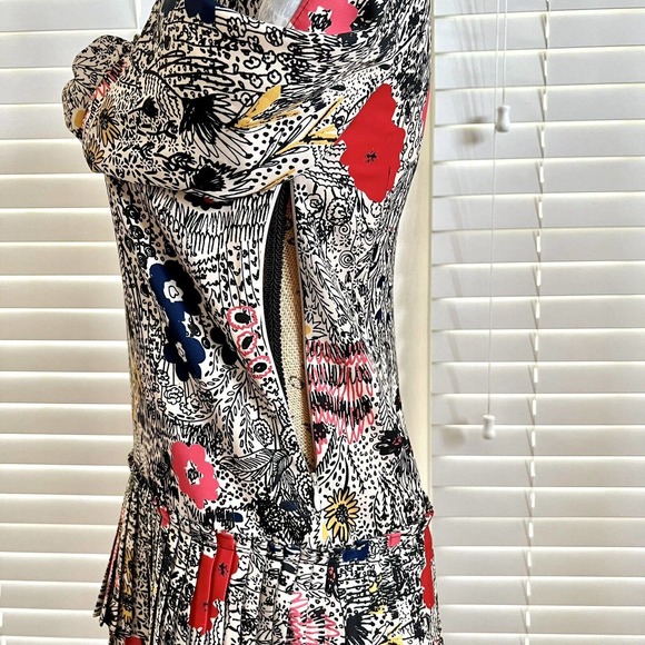 Plenty by Tracy Reese Petite XX-Small Floral Botanical Pleated Print Shift Dress - Picture 11 of 15